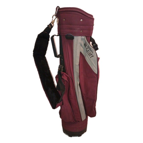 Wilson Staff Professional Golf Club Bag - 3 Slots, Vintage? Maroon Red USA - Picture 2 of 10